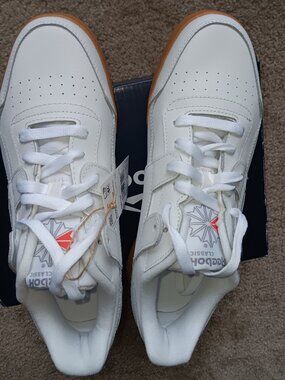 NWT Reebok Workout Plus Men's Size 8 Sneakers White Gum CN2126
